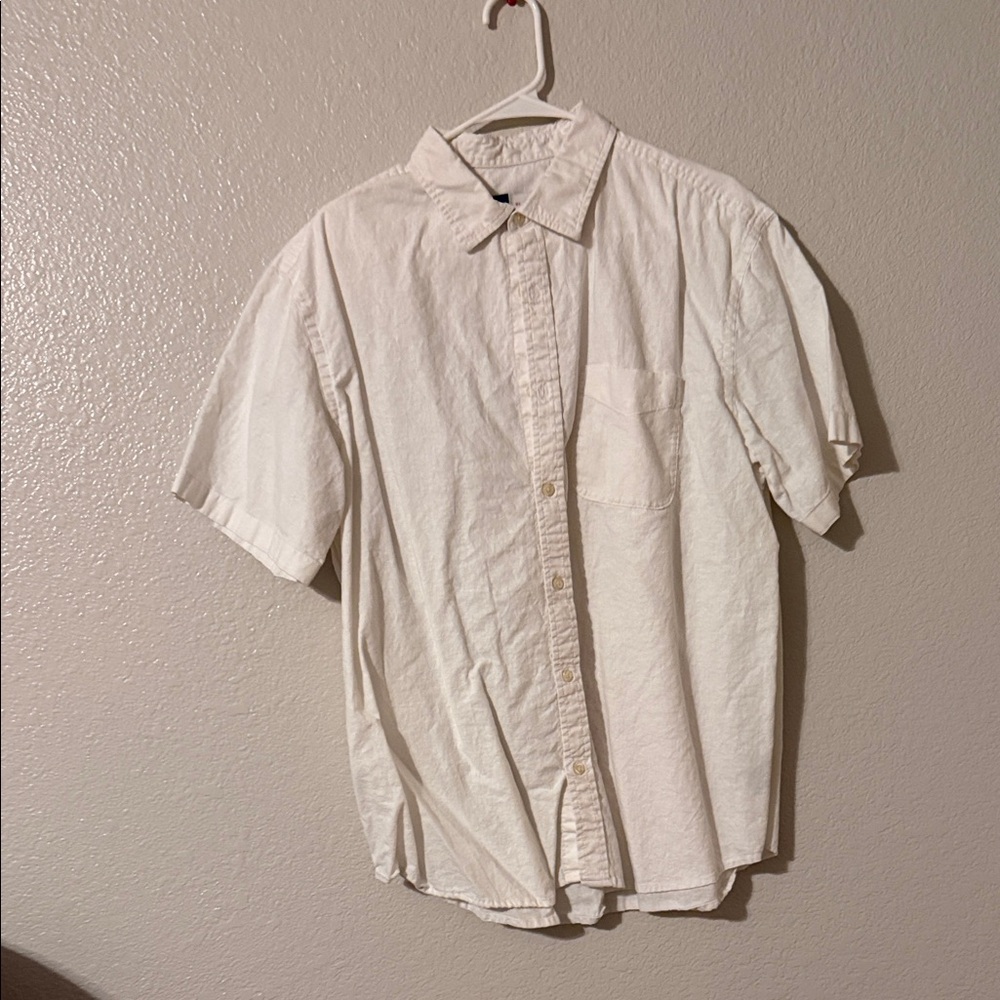 Old Navy Men's White Casual Button Down Shirt